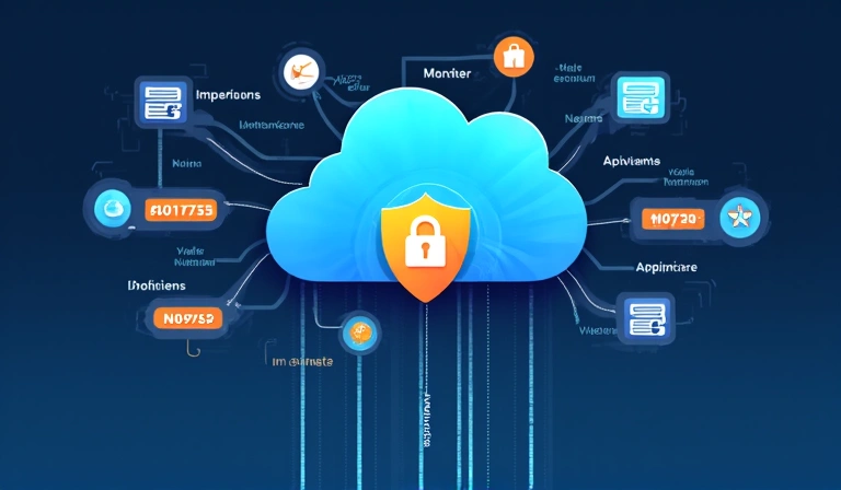 Illustration of various data points flowing into a secure cloud storage